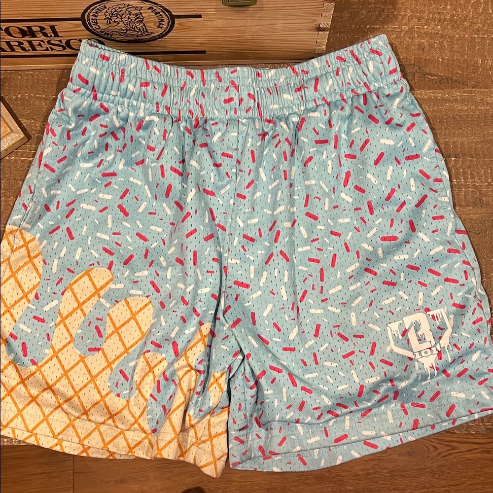 Baseball Lifestyle Ice Cream Drip Shorts Blue Cotton Candy Youth Medium